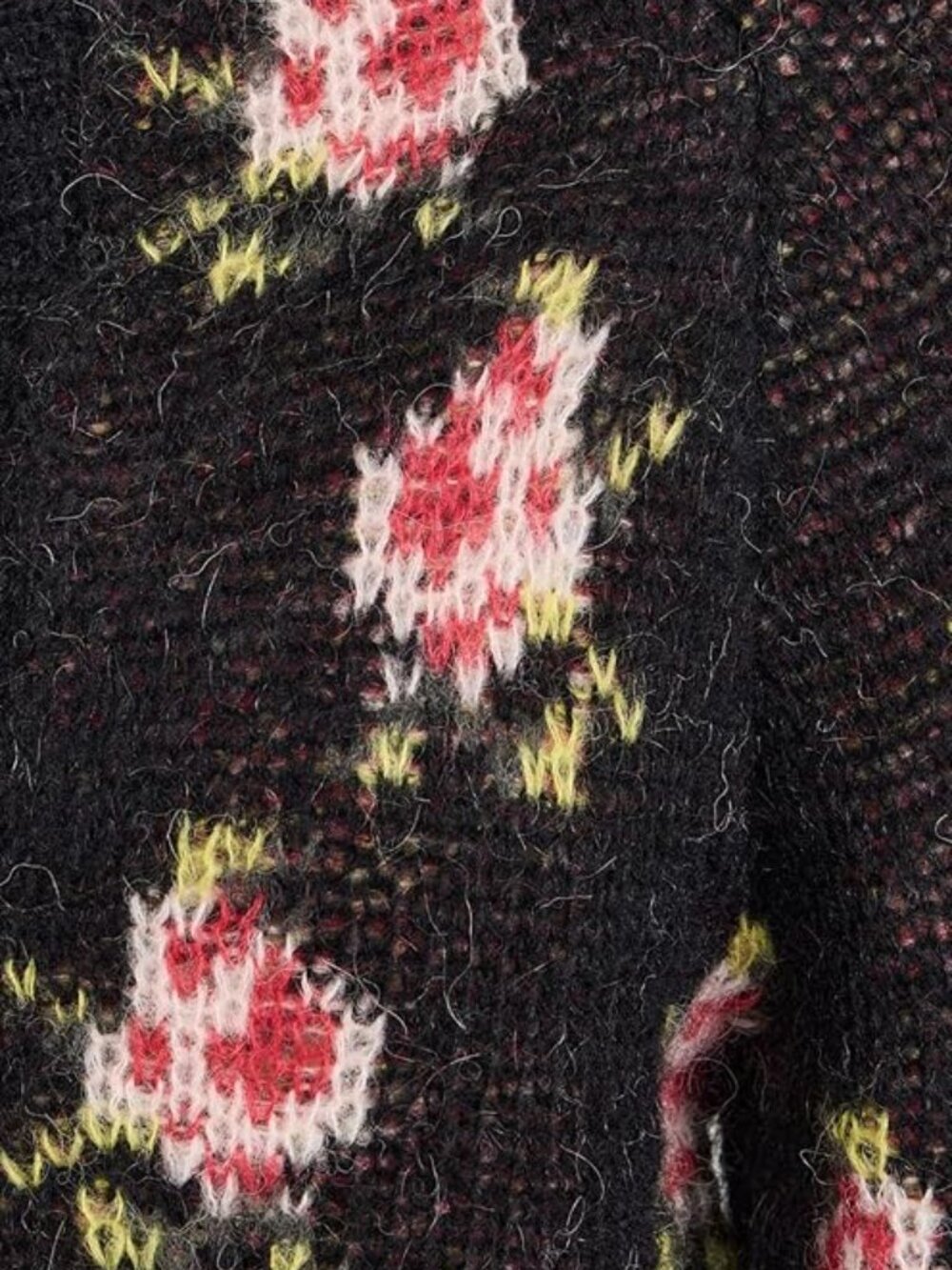 THE GREAT. Women's The Carousel Cardigan Alpaca Black Heirloom Rose Women Size S - Picture 3 of 3